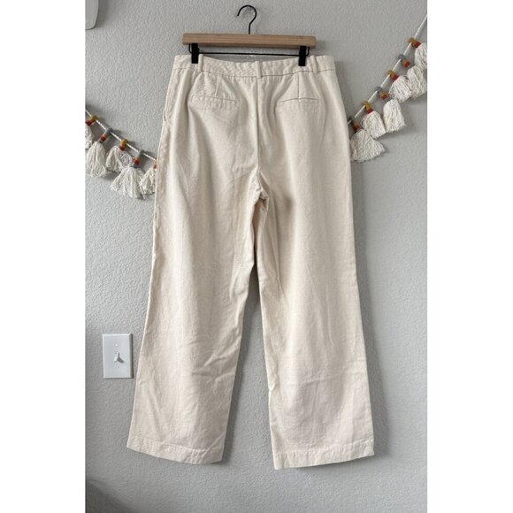 Zara 100% Cotton Beige Wide Leg Jeans Neutral Minimalist Baggy Casual XL - Picture 2 of 8